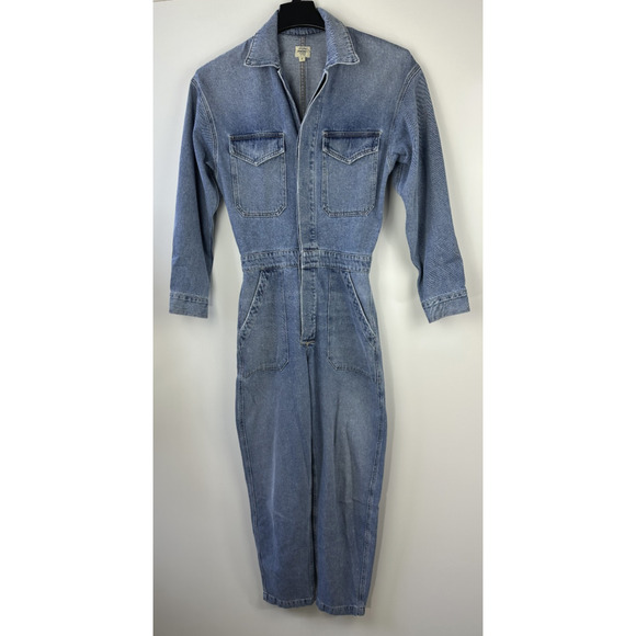 Citizens of Humanity Distressed Marta Denim Jumpsuit Blue Jean Coveralls Small - Picture 2 of 16